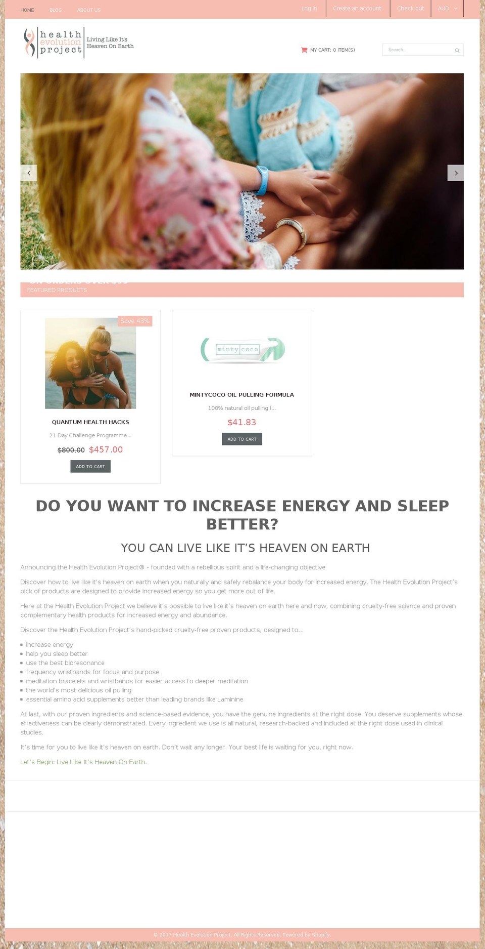 theme087 Shopify theme site example healthevolutionproject.com