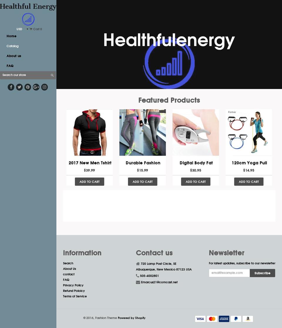 Active Shopify theme site example healthfulenergy.com