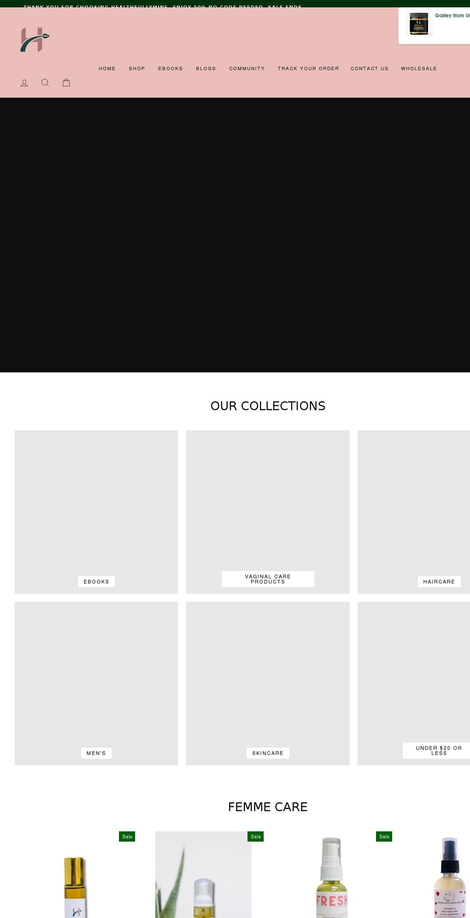 healthfullyminellc.com shopify website screenshot