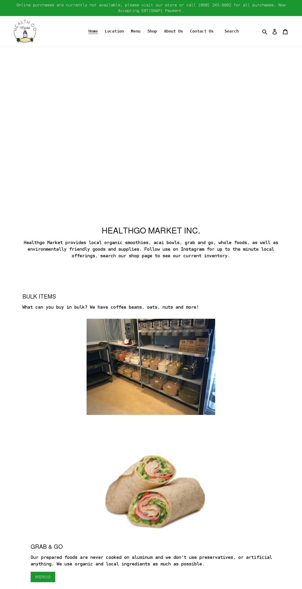 healthgomarket.com shopify website screenshot