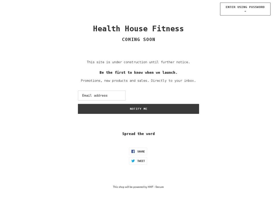 healthhousefitness.com shopify website screenshot