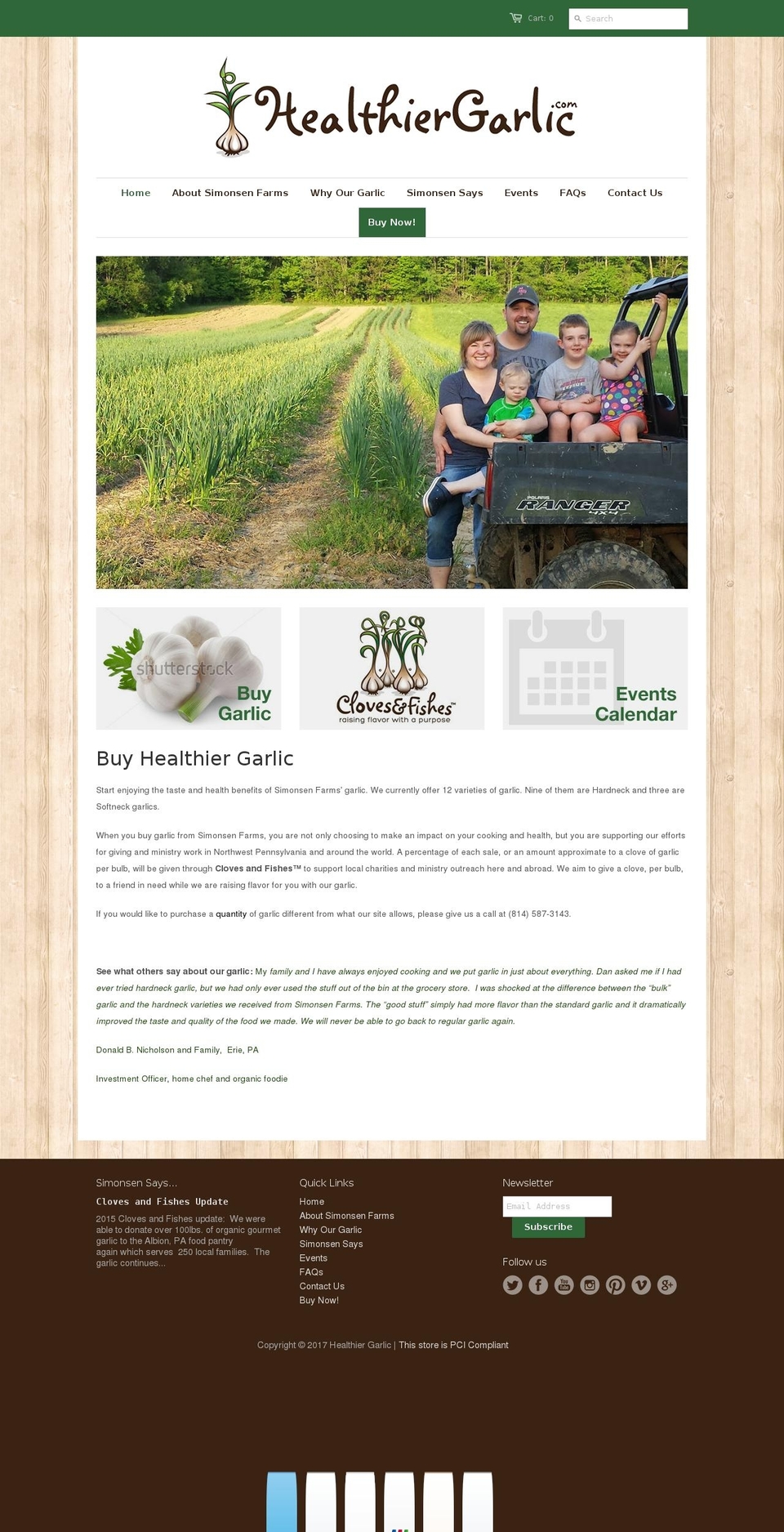healthiergarlic.com shopify website screenshot