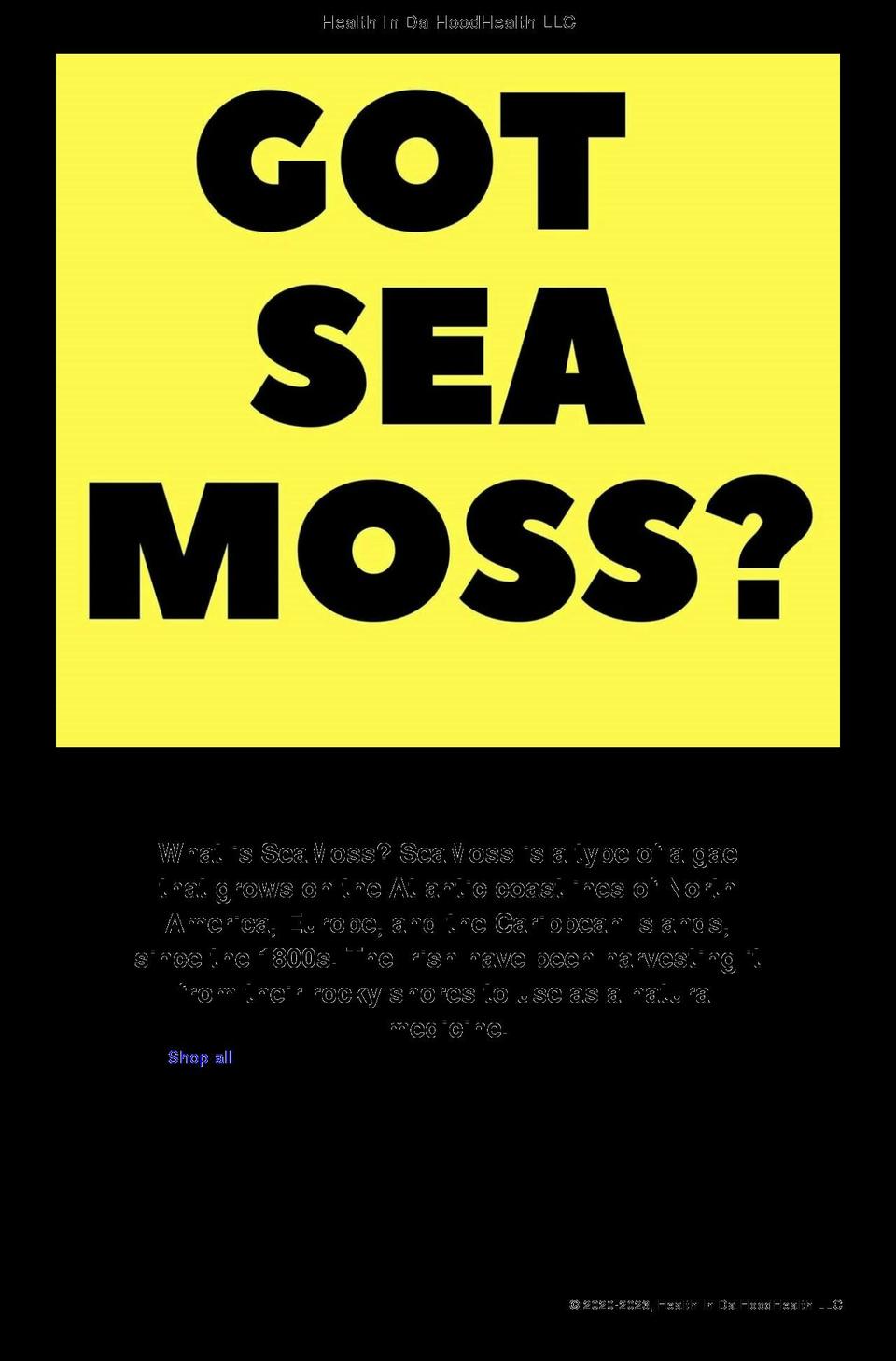 healthindahood.com shopify website screenshot