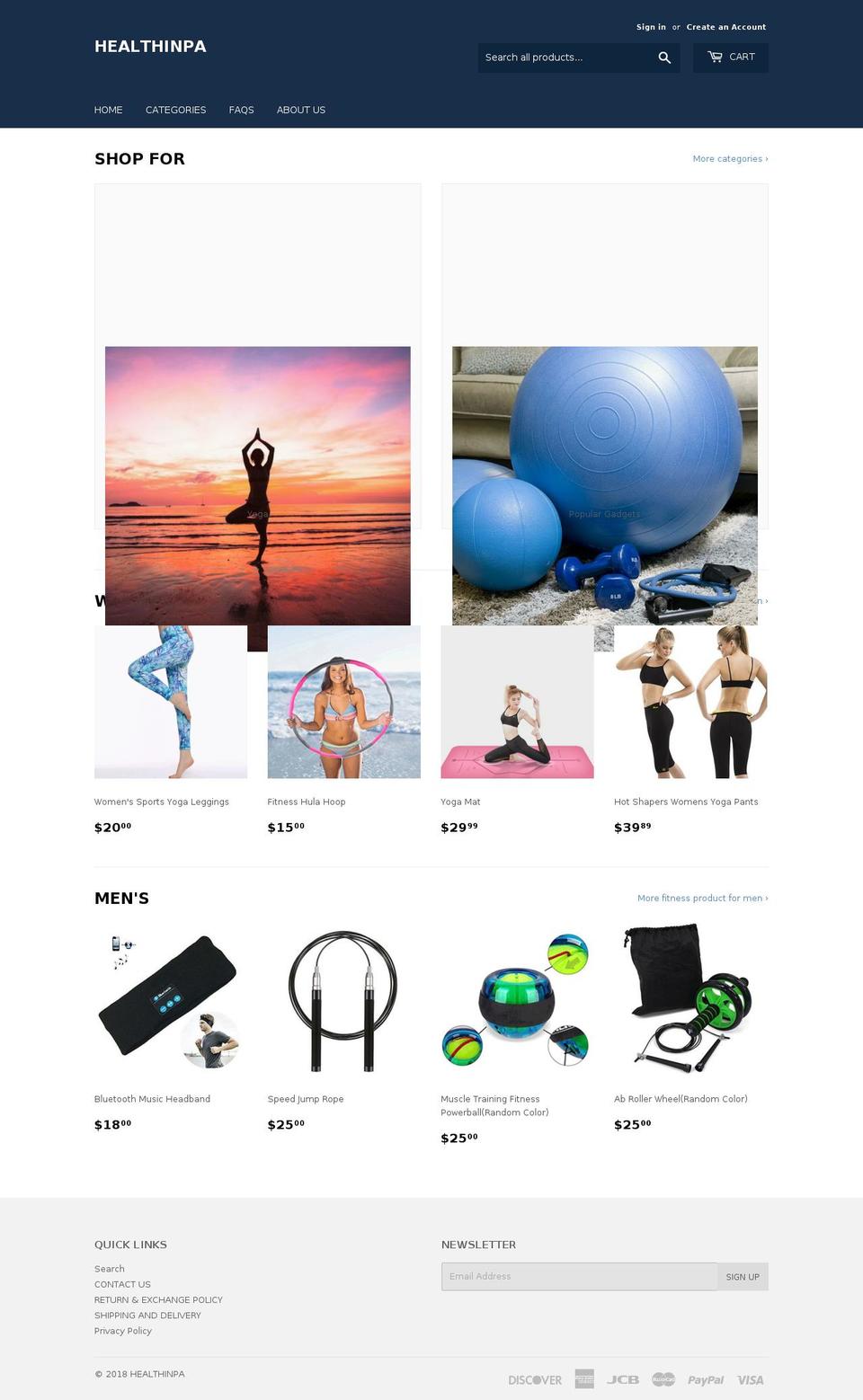 healthinpa.com — Shopify storefront screenshot
