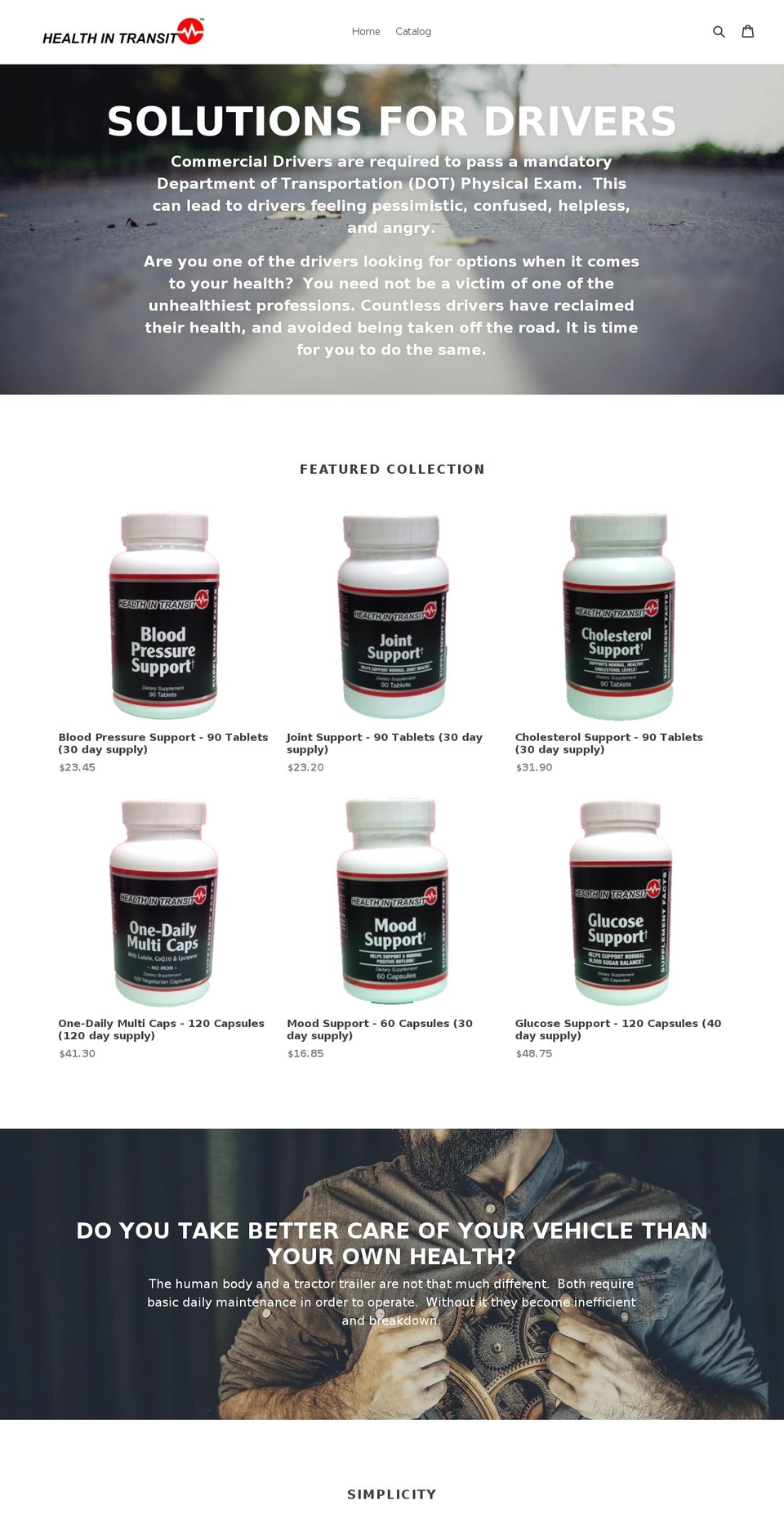 healthintransitstore.com — Shopify storefront screenshot