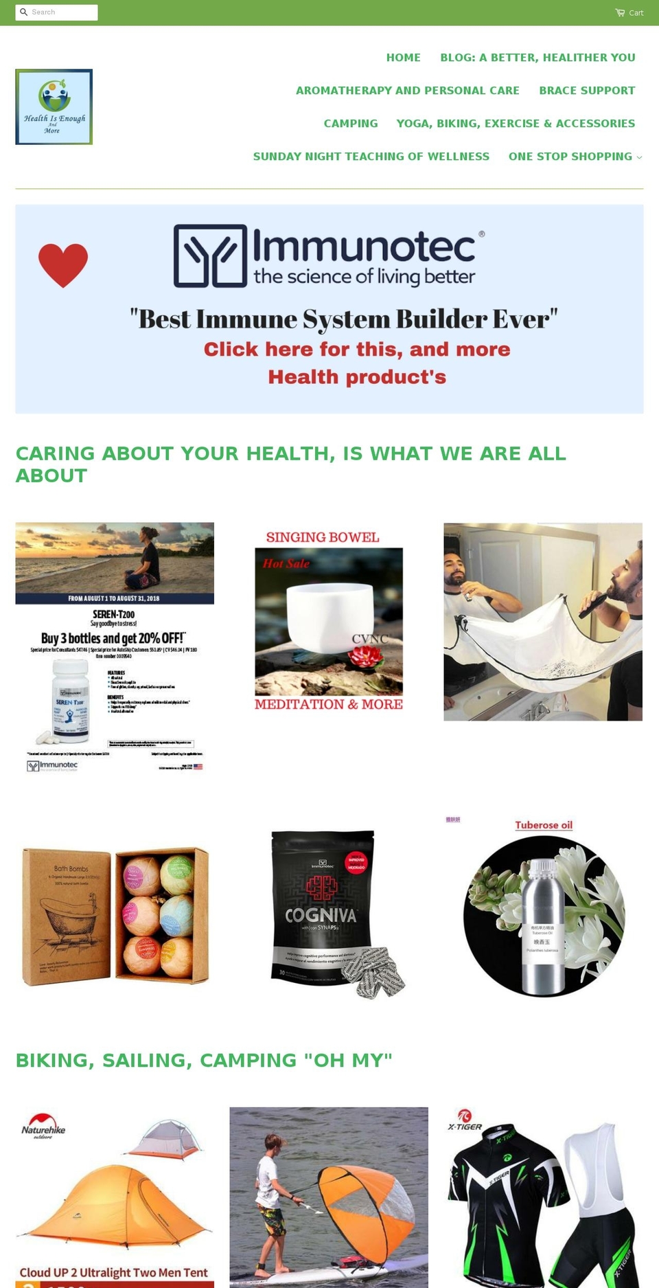 healthisenoughandmore.com — Shopify storefront screenshot