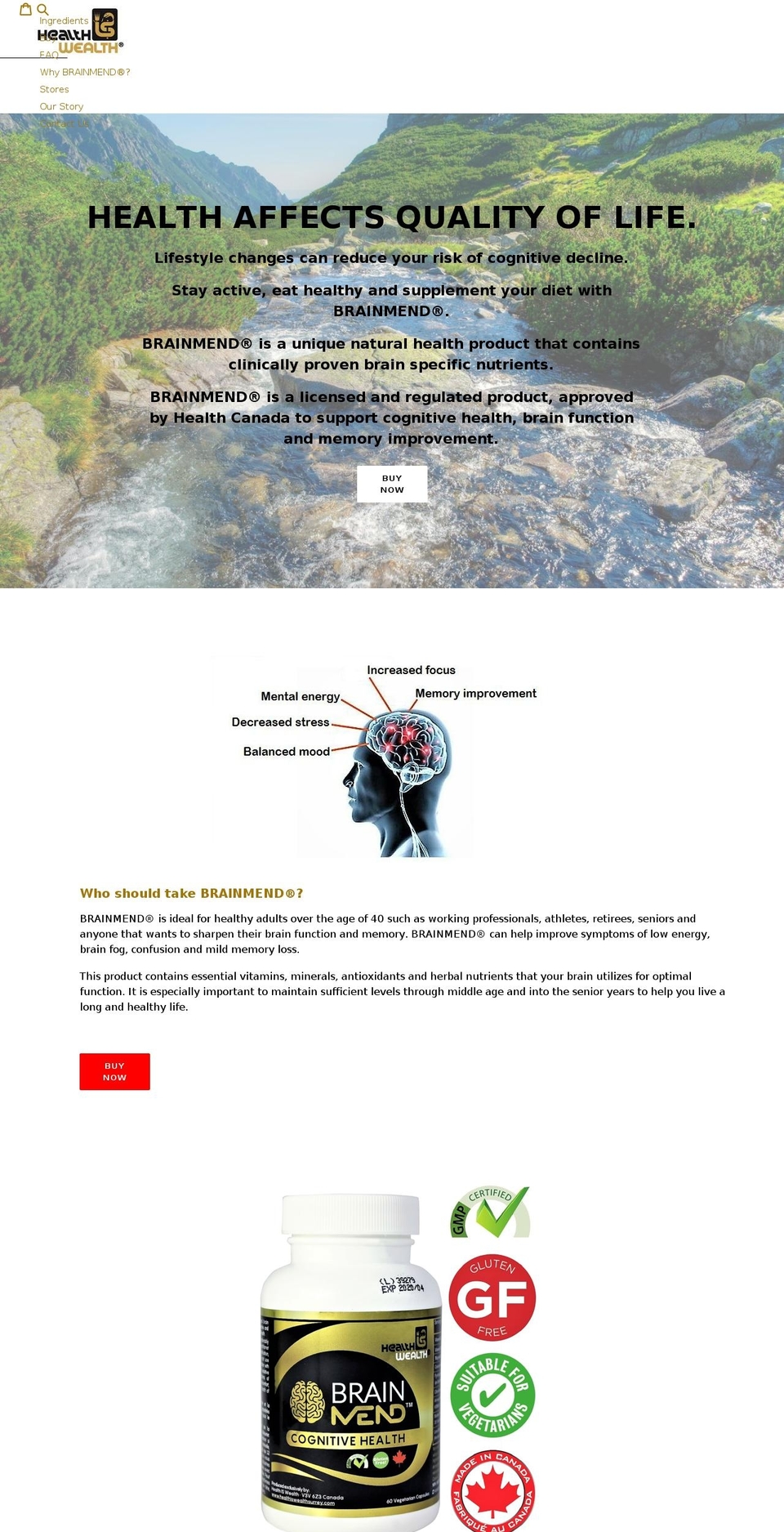 healthiswealthsurrey.com — Shopify storefront screenshot