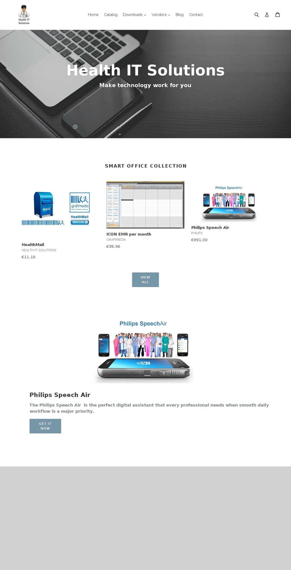 healthit-solutions.com shopify website screenshot