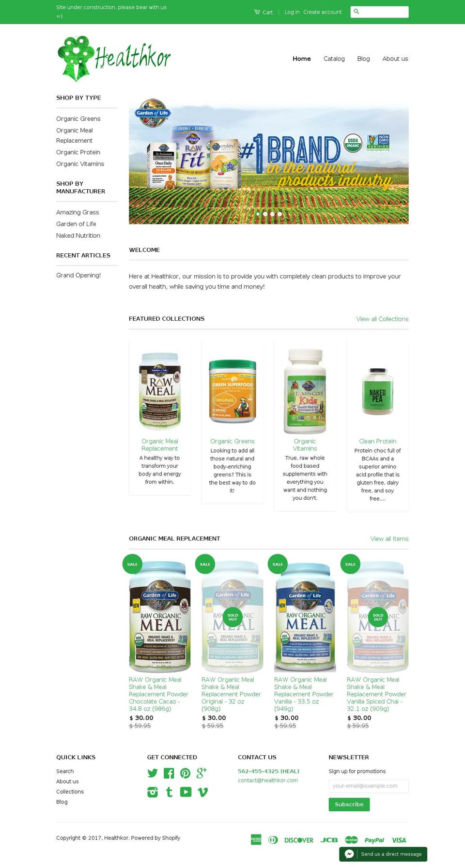 healthkor.com shopify website screenshot