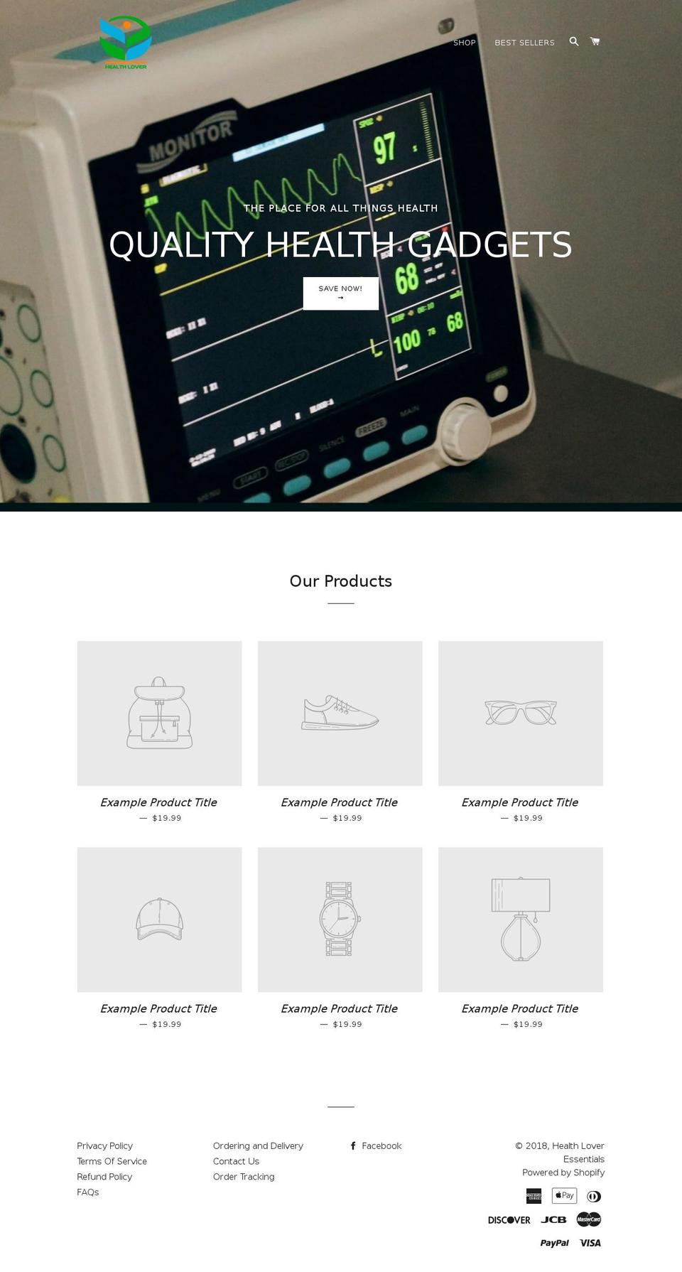 healthloveressentials.com — Shopify storefront screenshot