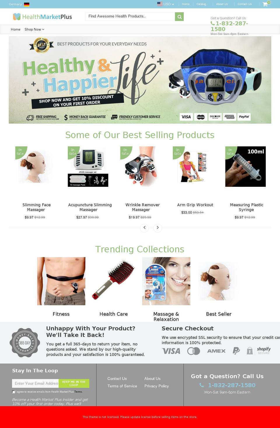 healthmarketsplus.com — Shopify storefront screenshot
