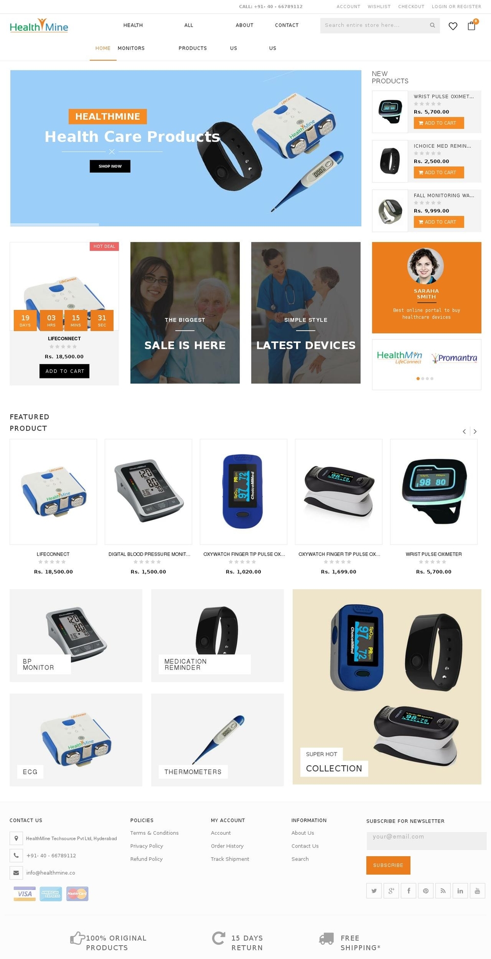 healthmine.in shopify website screenshot