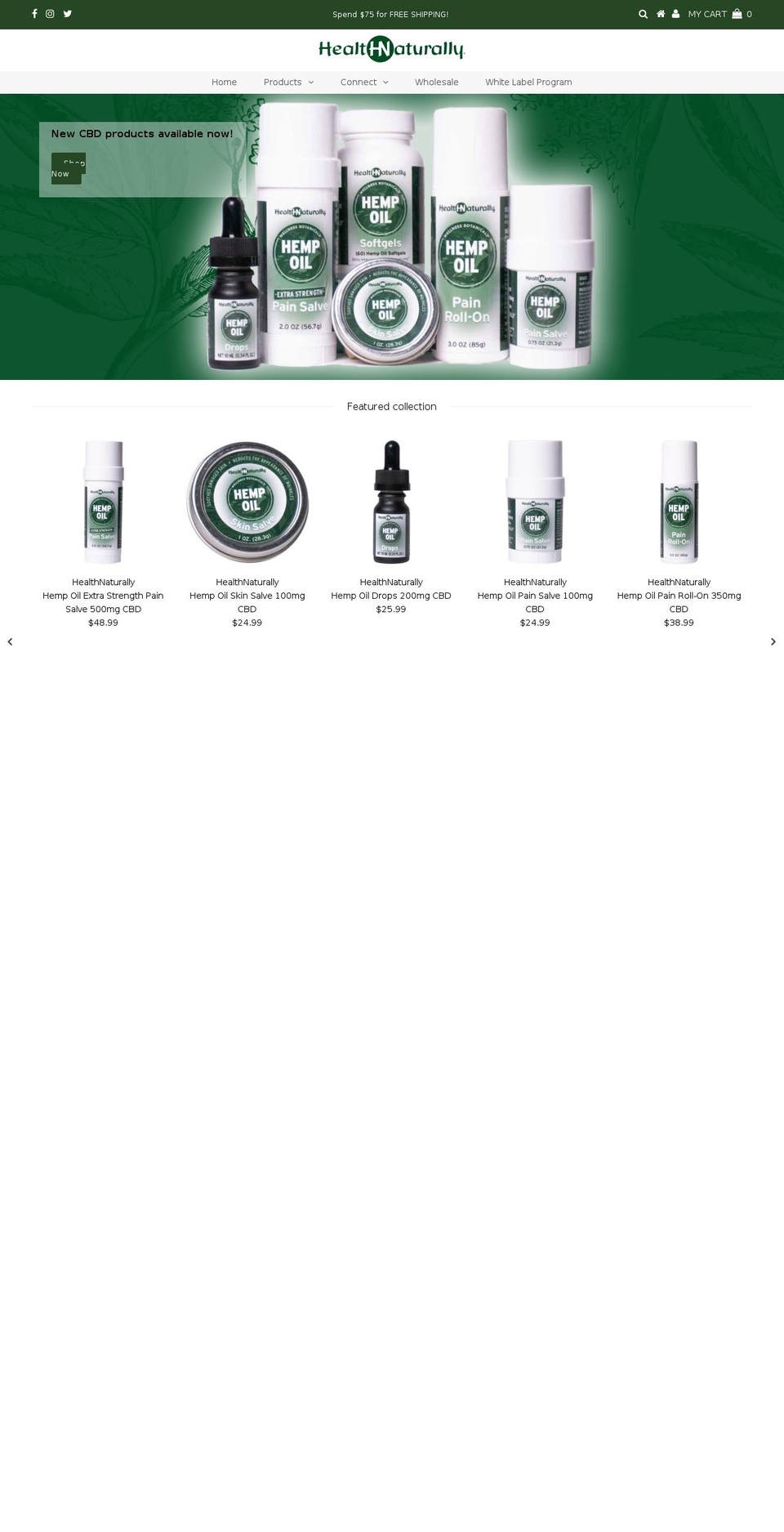 healthnaturally.com — Shopify storefront screenshot