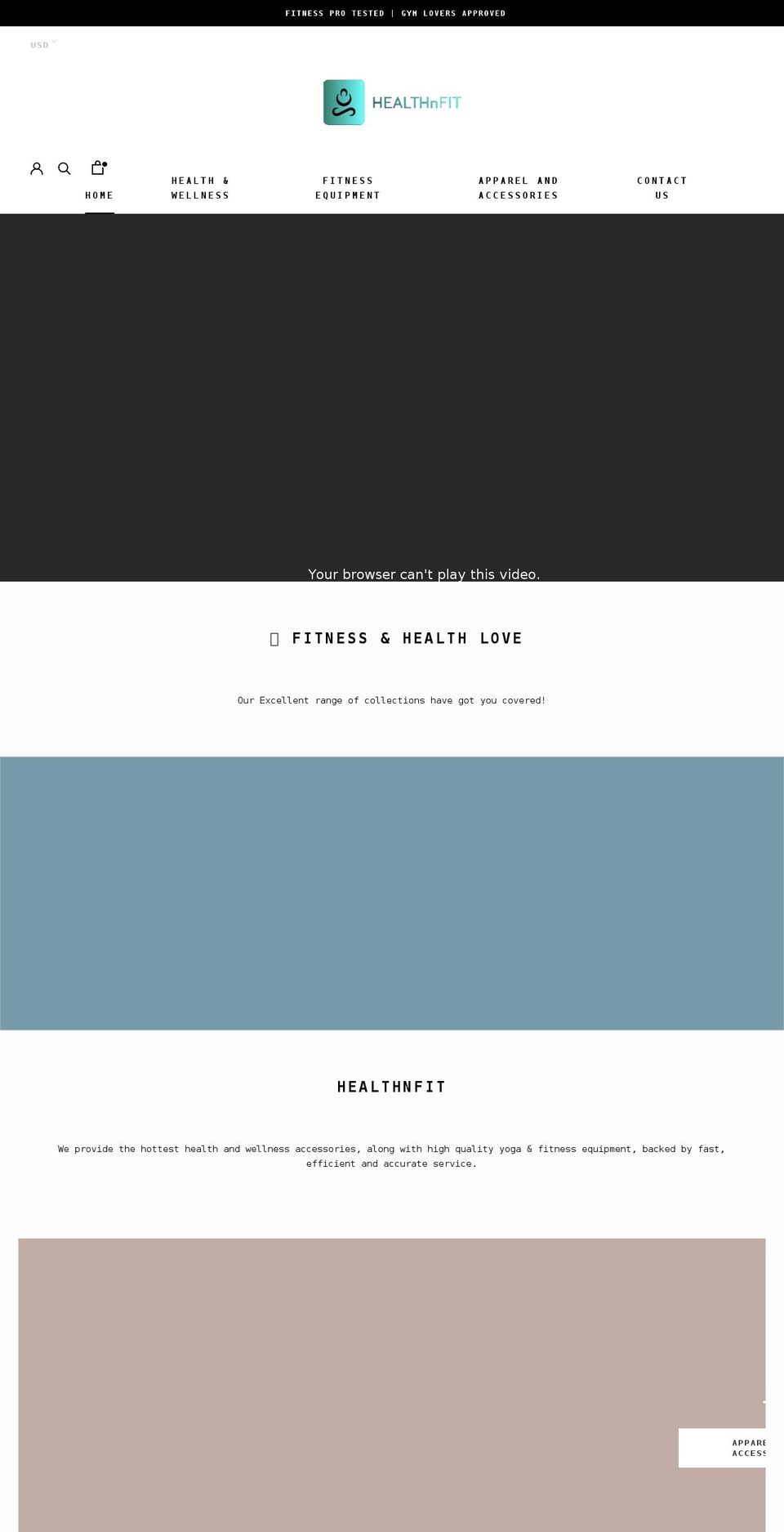 healthnfit.net shopify website screenshot