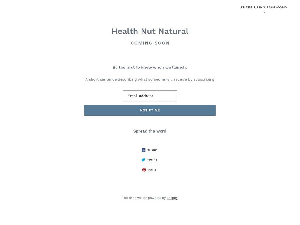 healthnutnatural.com shopify website screenshot