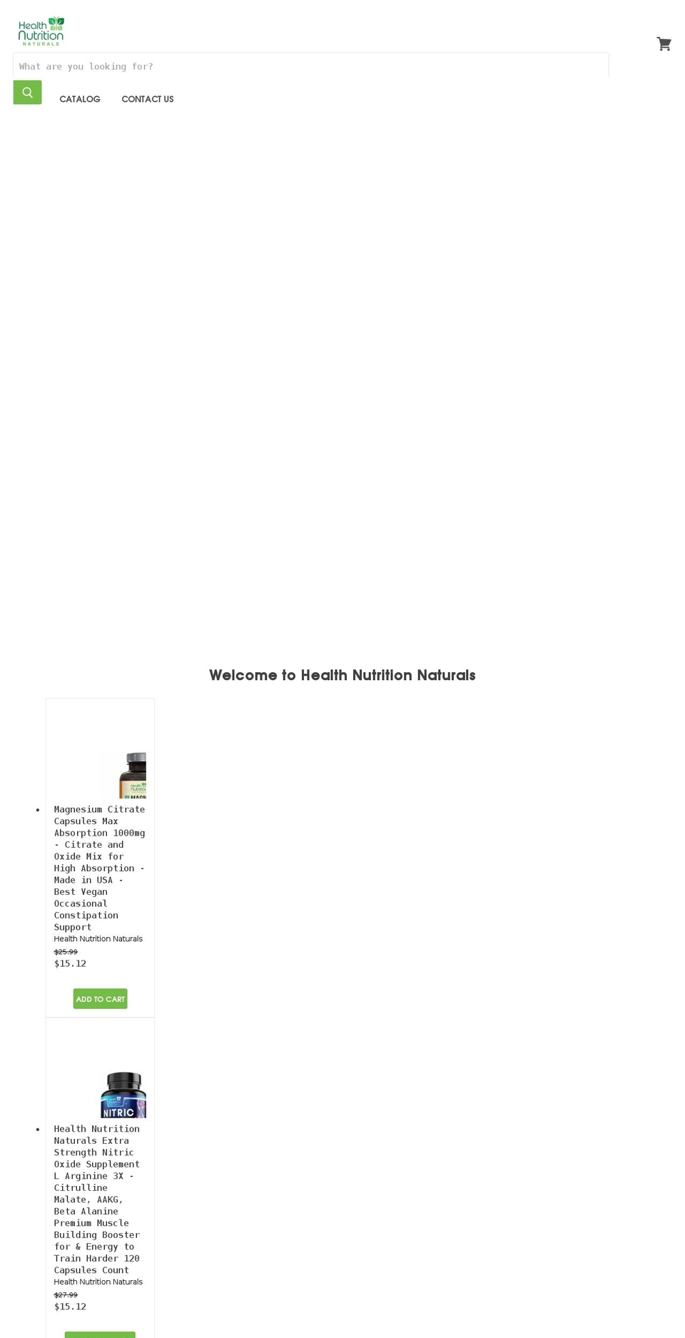 healthnutritionnaturals.com shopify website screenshot