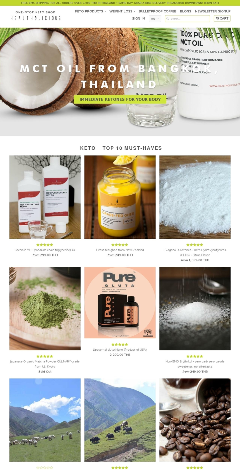 healtholicious.com shopify website screenshot