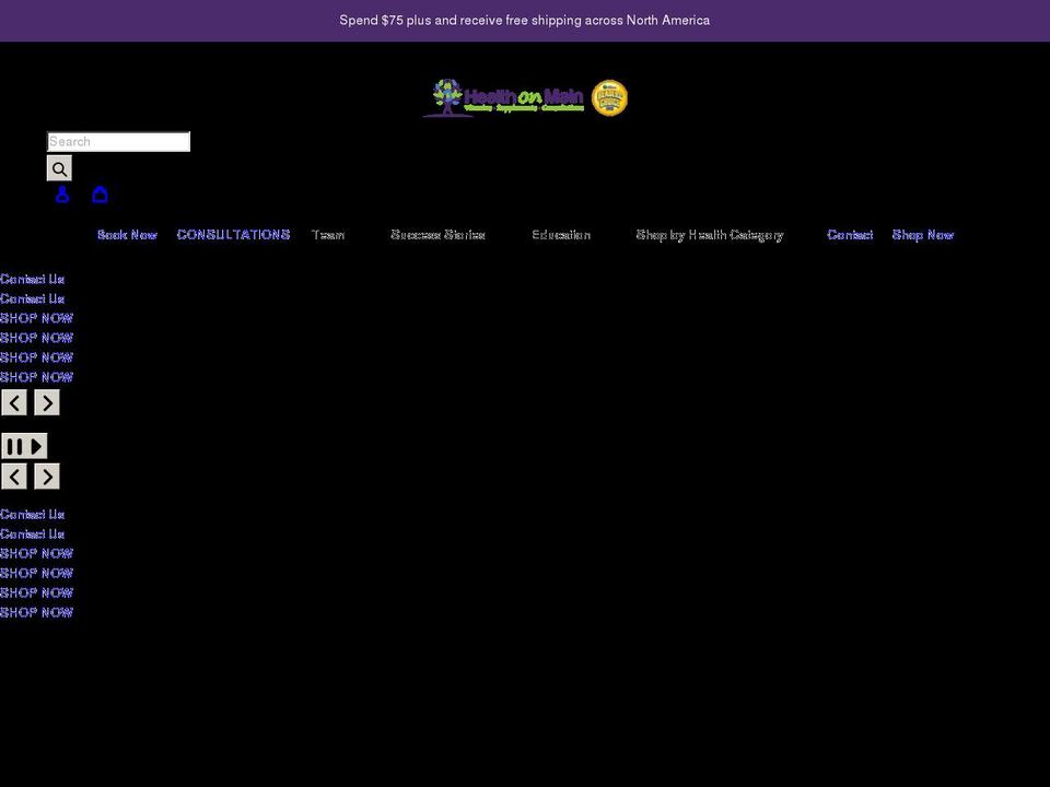 healthonmain.ca shopify website screenshot
