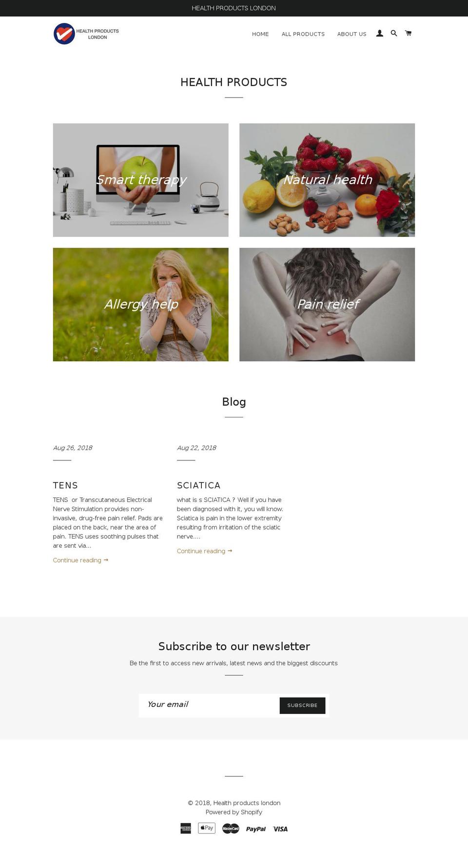 healthproducts1.com — Shopify storefront screenshot