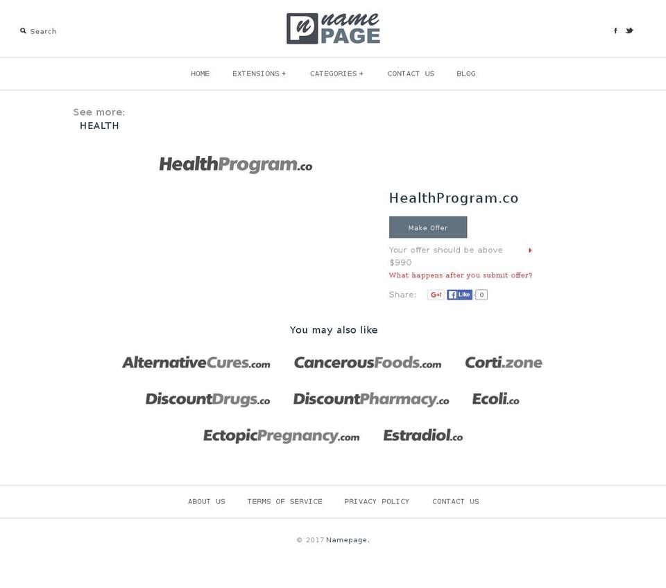 healthprogram.co shopify website screenshot