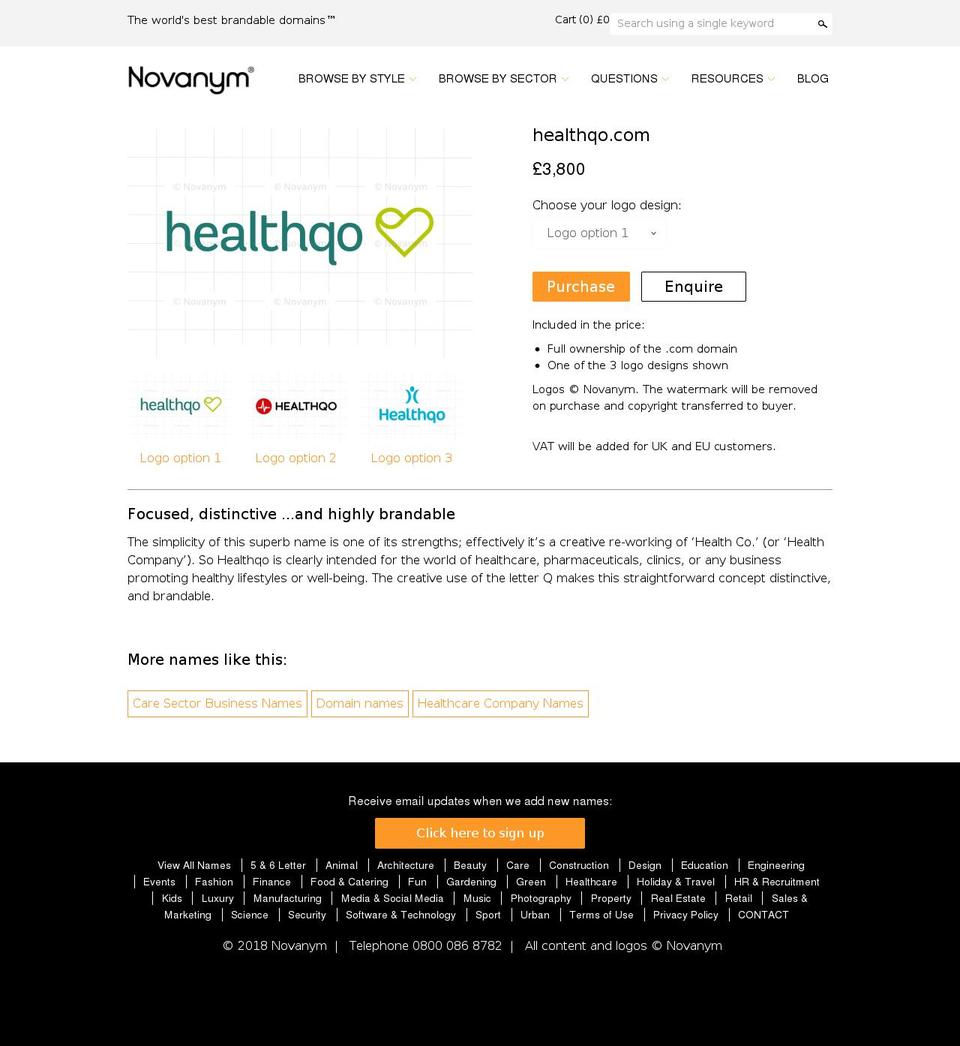 healthqo.com — Shopify storefront screenshot