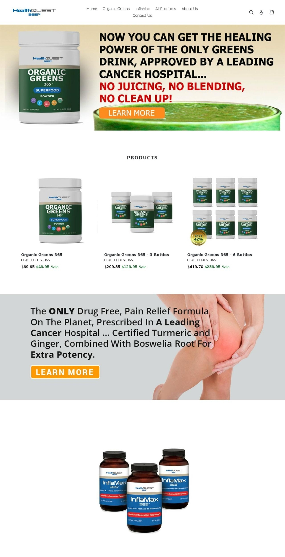 healthquest365.com shopify website screenshot