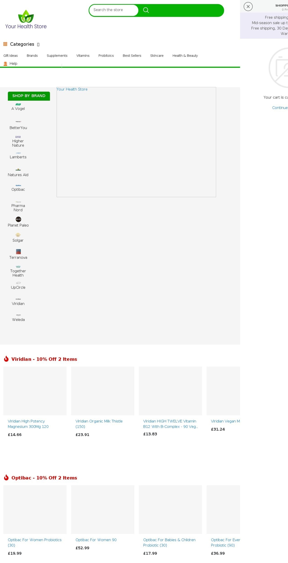 healthstoreexpress.co.uk shopify website screenshot