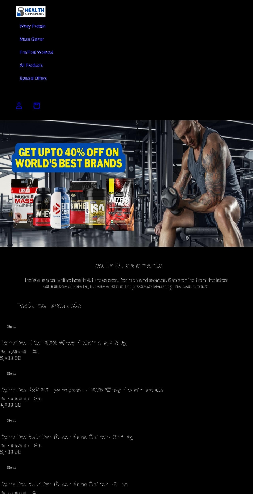 healthsupplements.co.in shopify website screenshot