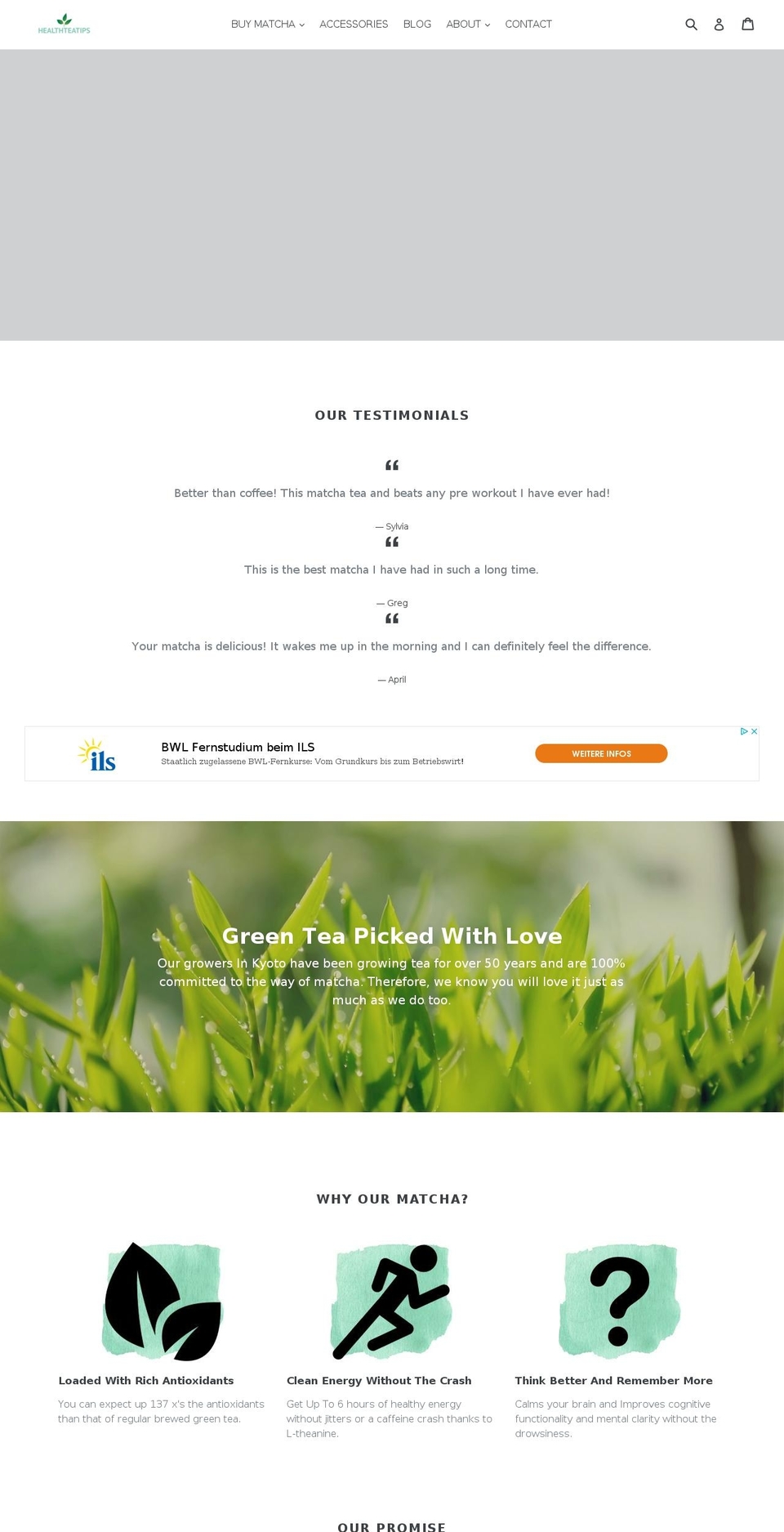 healthteatips.com — Shopify storefront screenshot