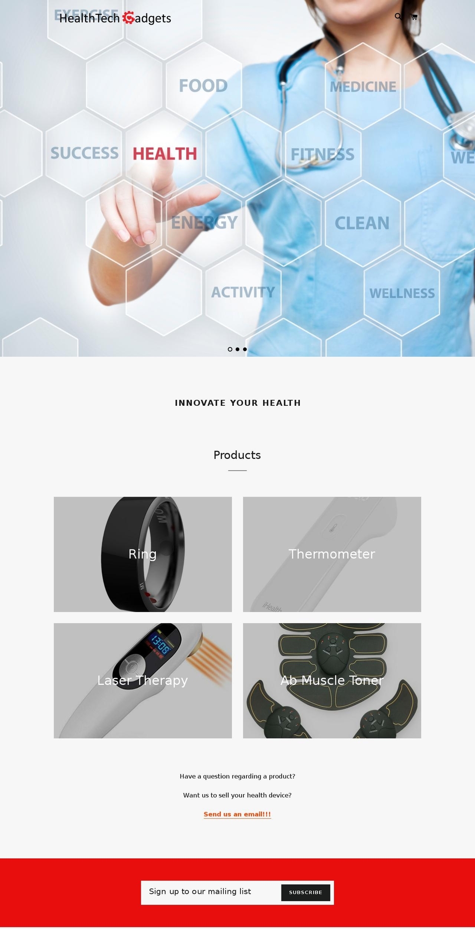 healthtechgadgets.com — Shopify storefront screenshot
