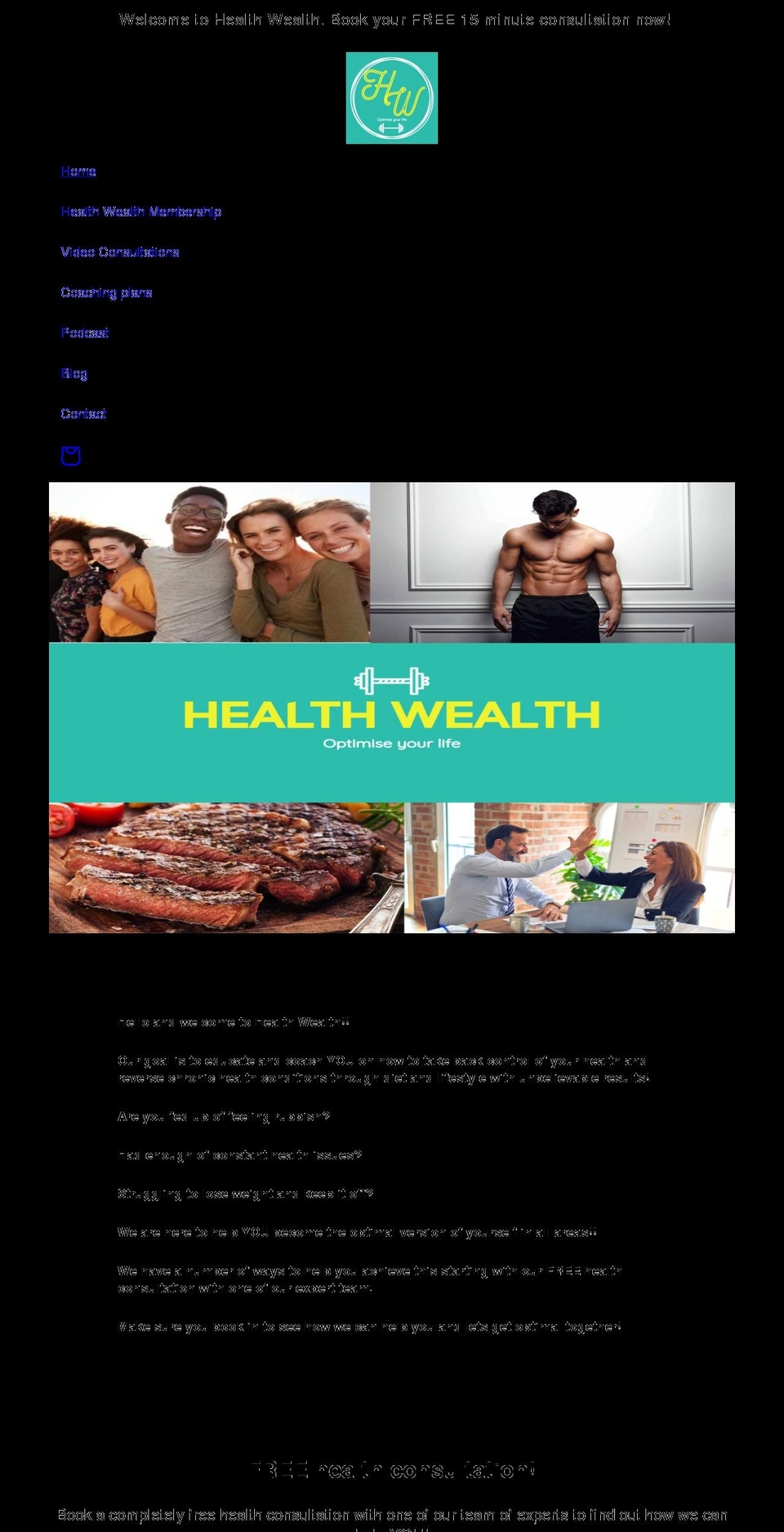 healthwealthuk.com shopify website screenshot