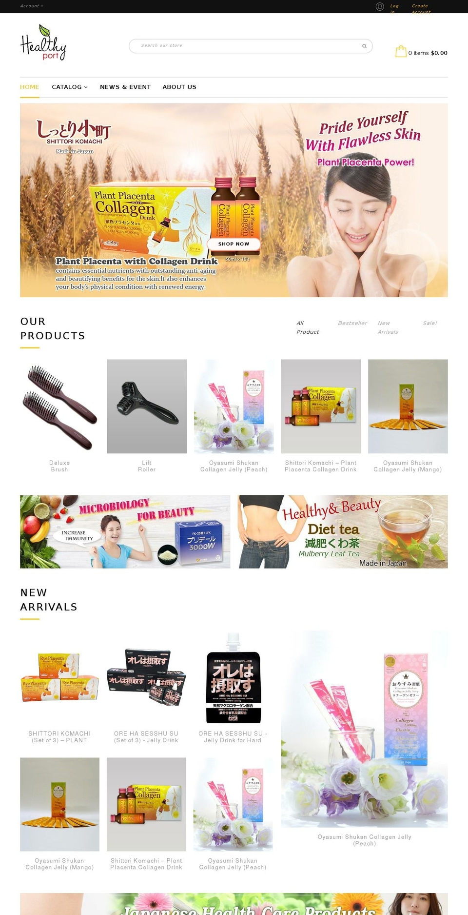 home1 Shopify theme site example healthy-port.com