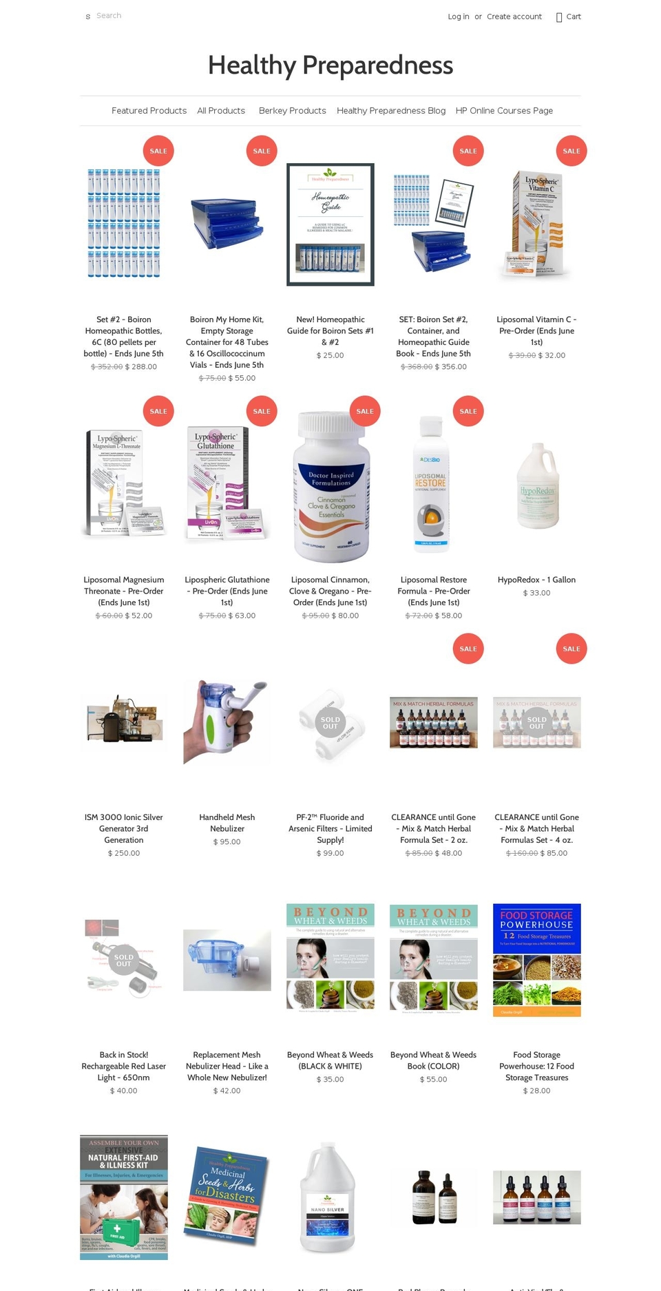 healthy-preparedness.myshopify.com shopify website screenshot