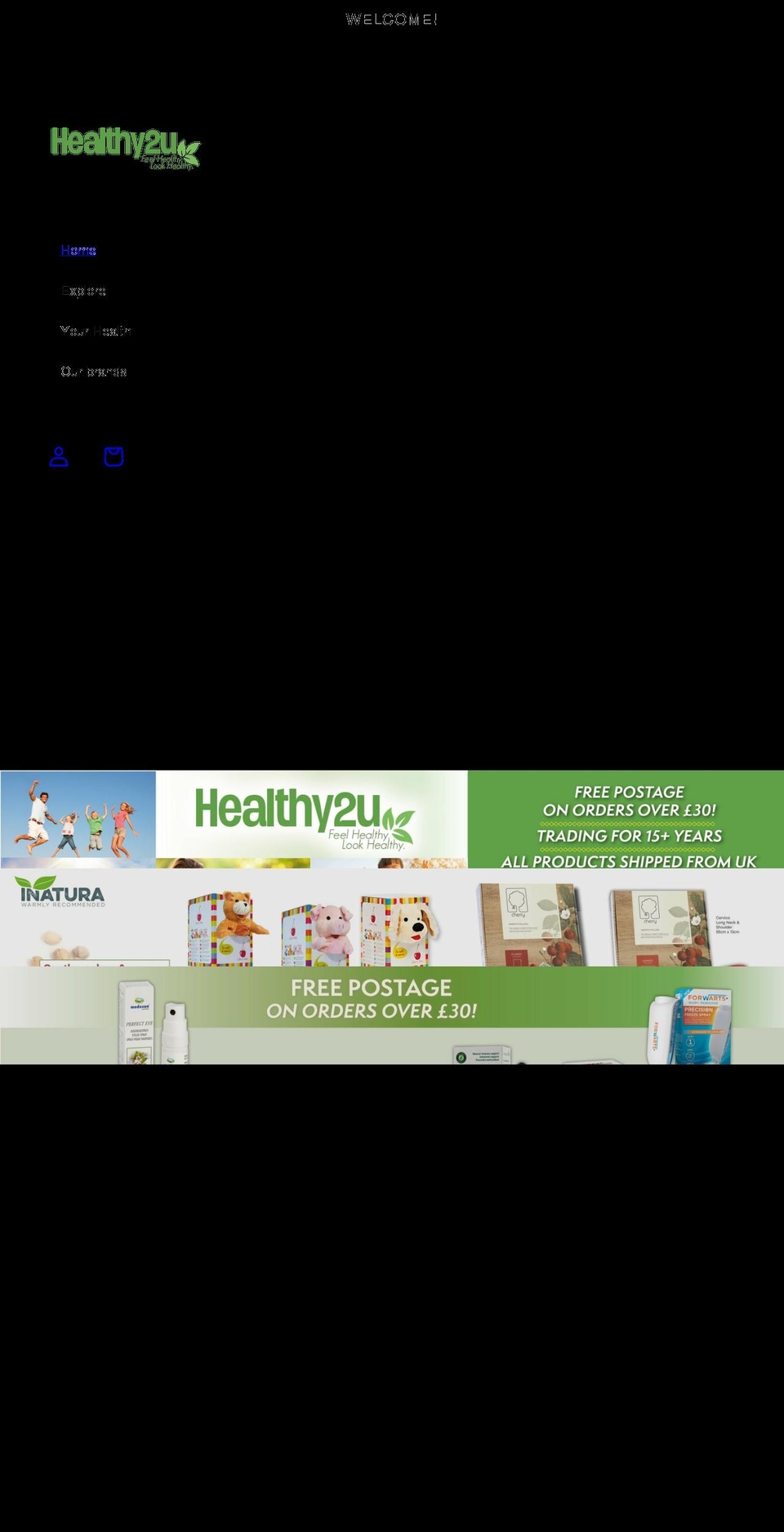 healthy2u.co.uk shopify website screenshot