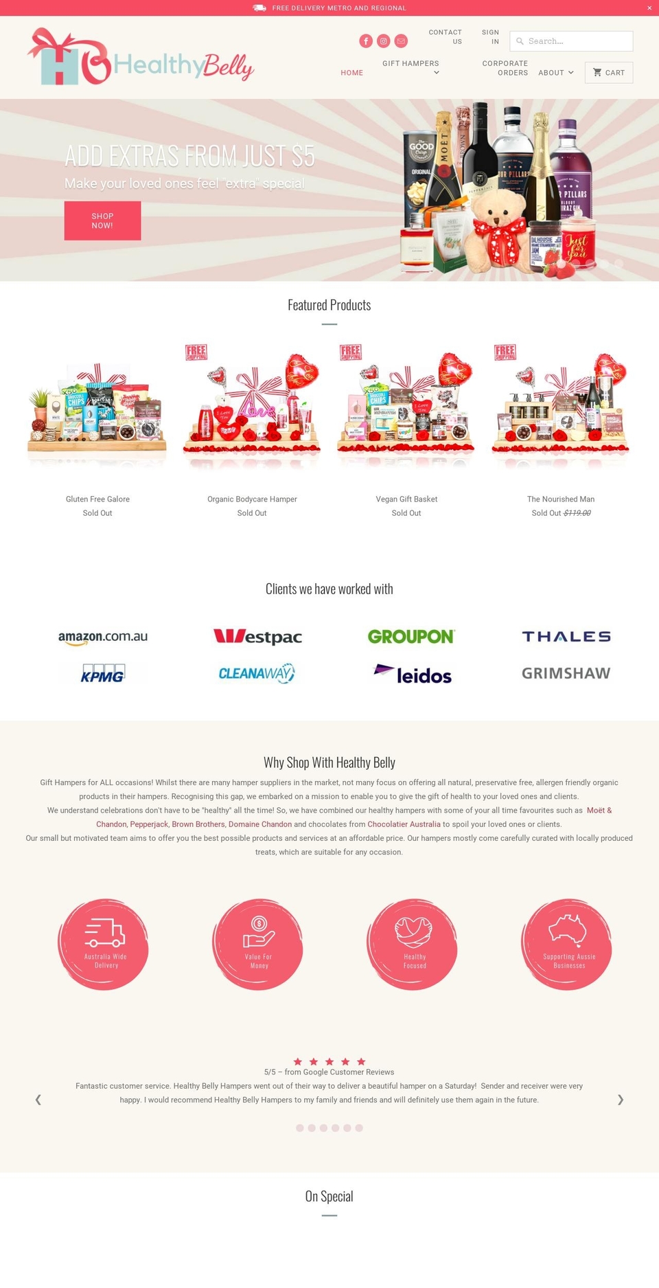 healthybelly.com.au shopify website screenshot