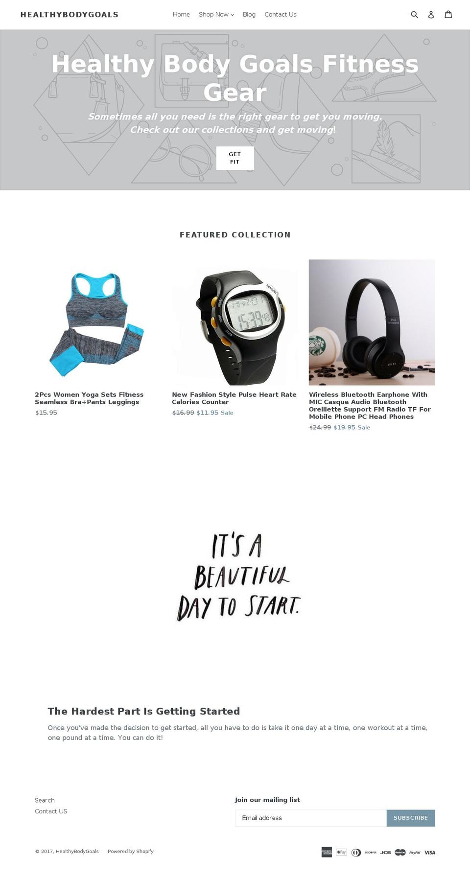 healthybodygoals.com shopify website screenshot