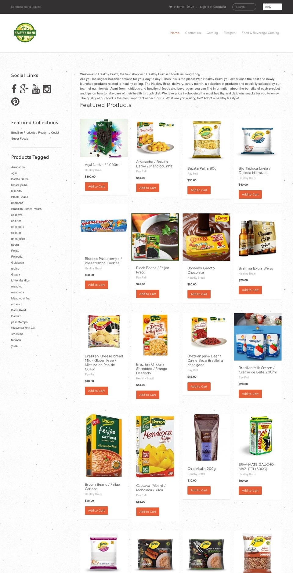 healthybrazil.com shopify website screenshot