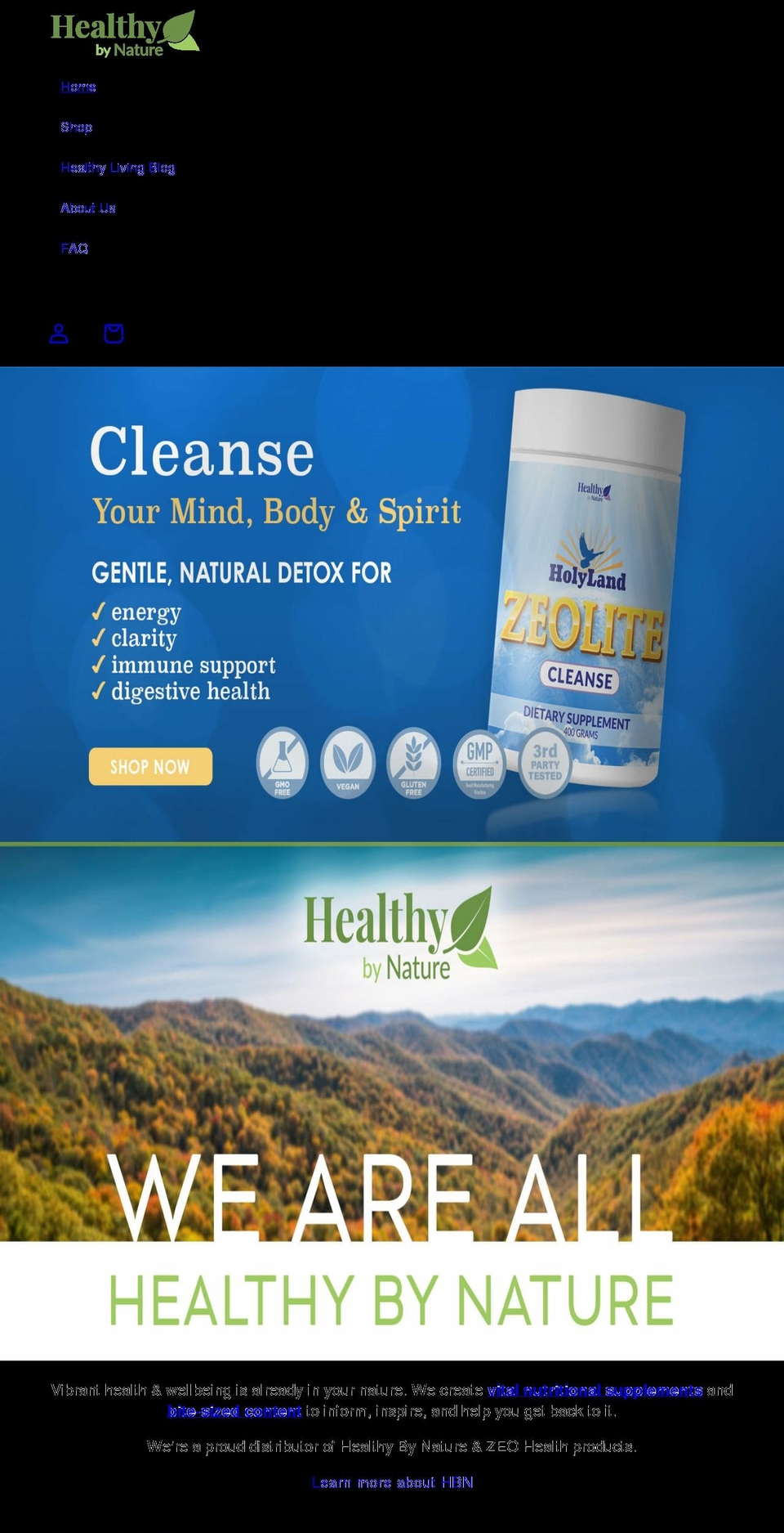 healthybynature.net shopify website screenshot