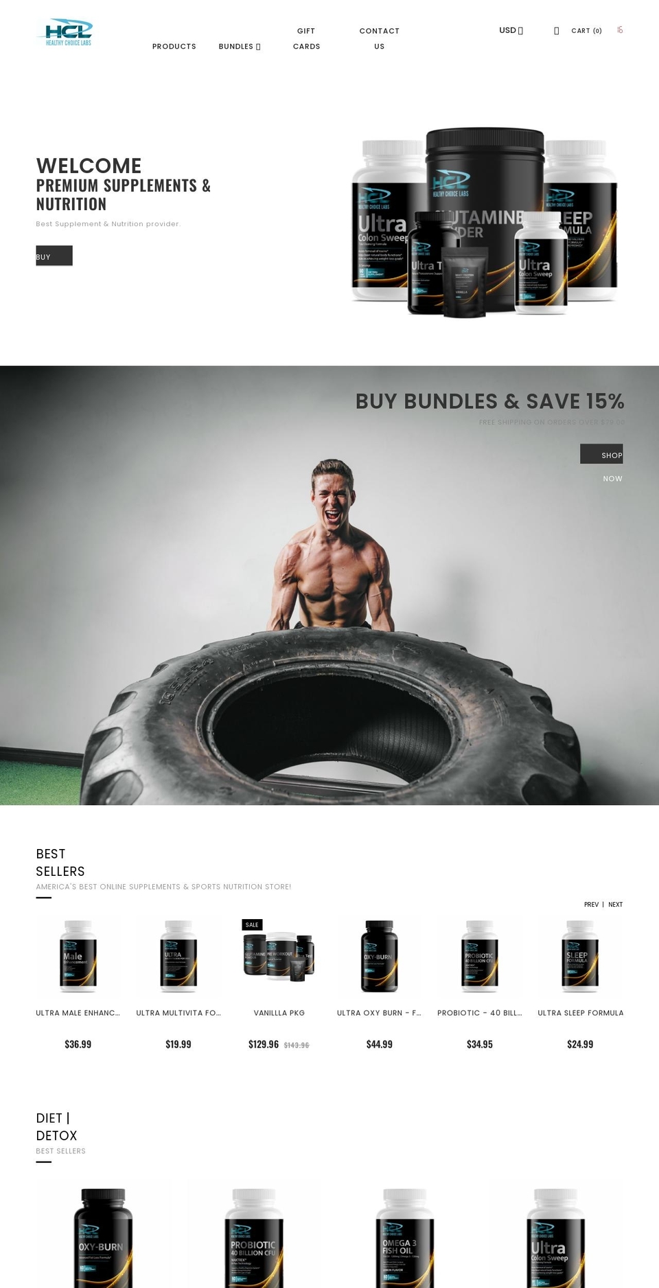 healthychoicelabs.com shopify website screenshot