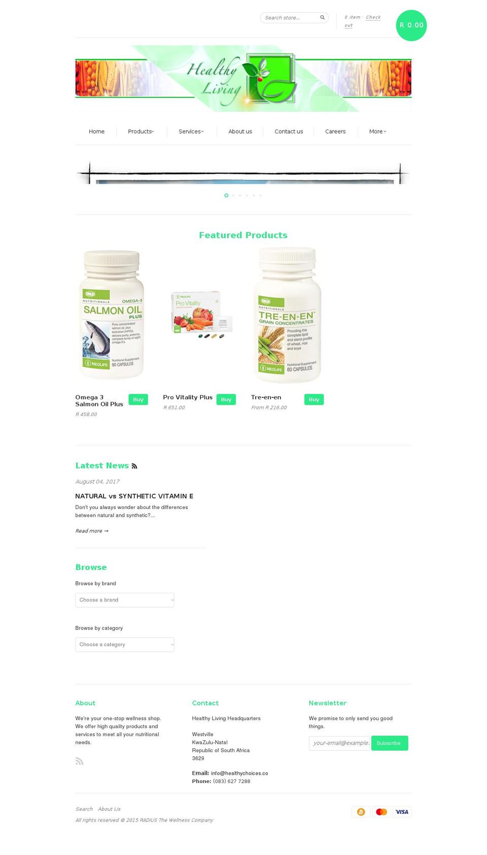 healthychoices.co shopify website screenshot