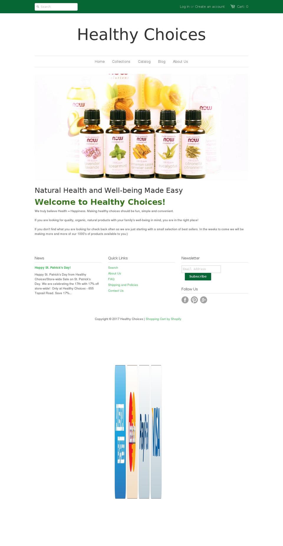 healthychoicesltd.ca shopify website screenshot