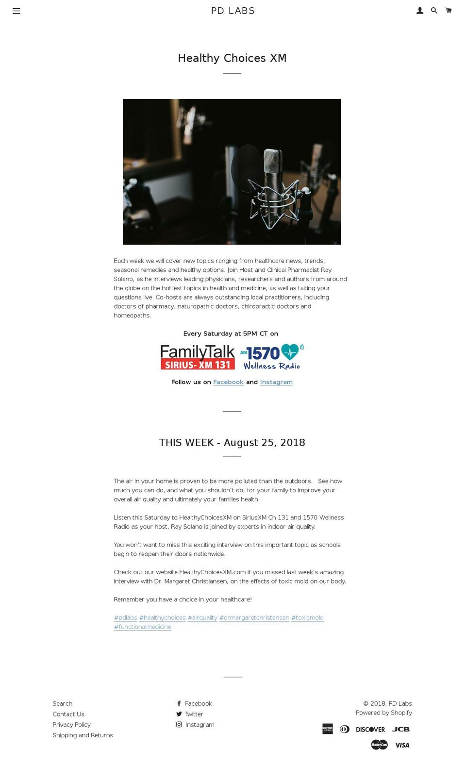 healthychoicesxm.com — Shopify storefront screenshot