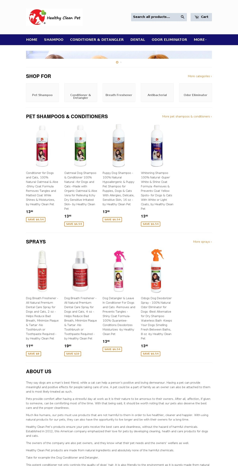 healthycleanpet.com shopify website screenshot