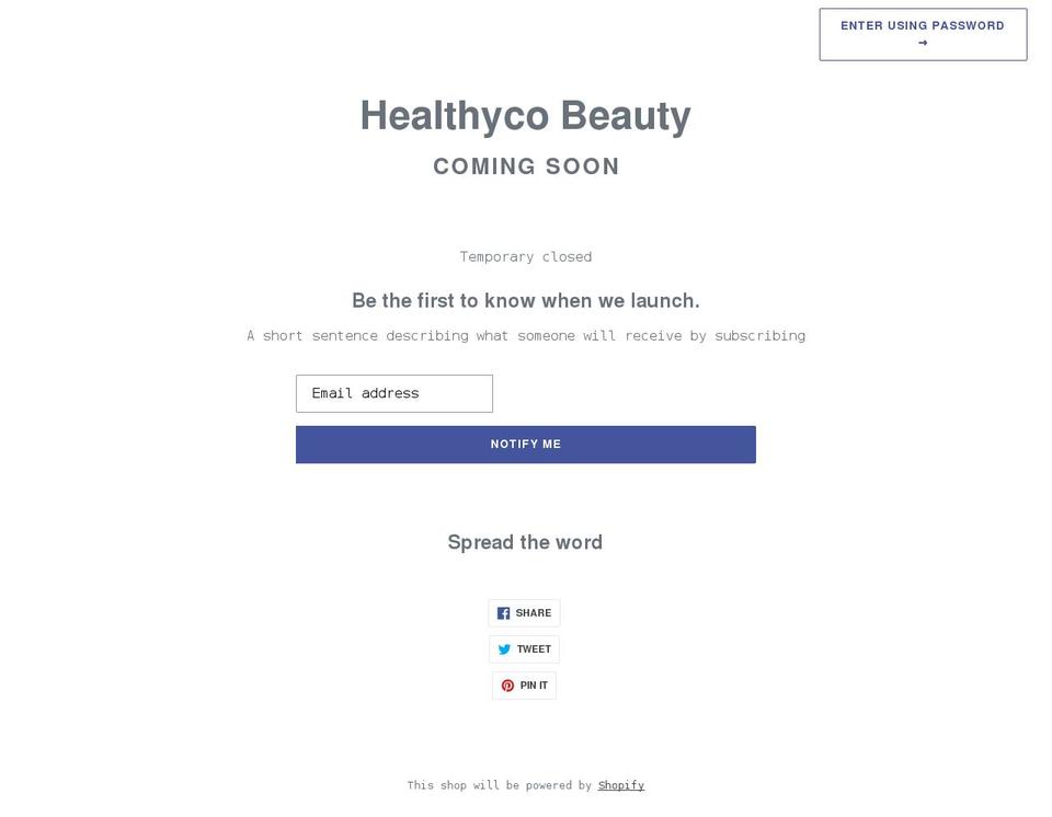 healthyco.co shopify website screenshot