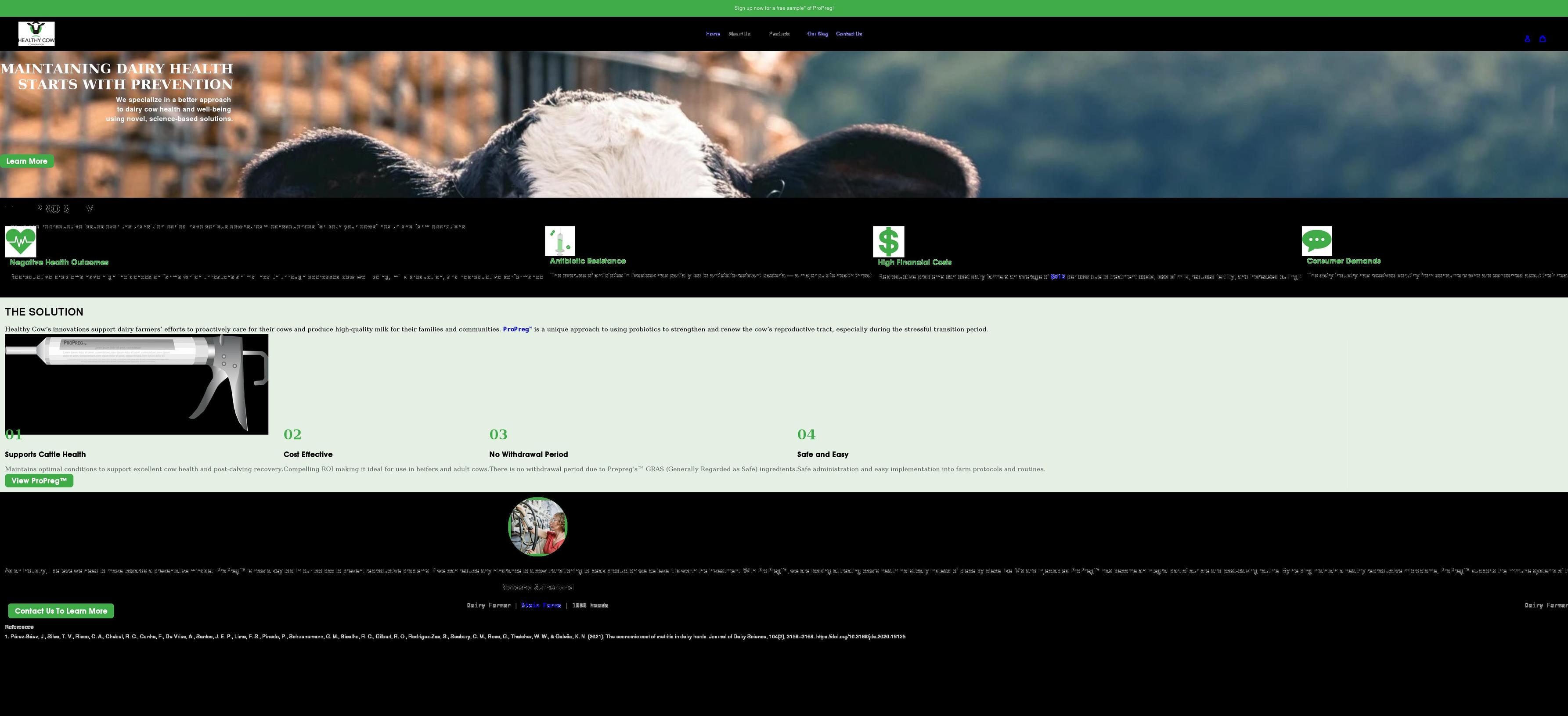 healthycow.ca shopify website screenshot