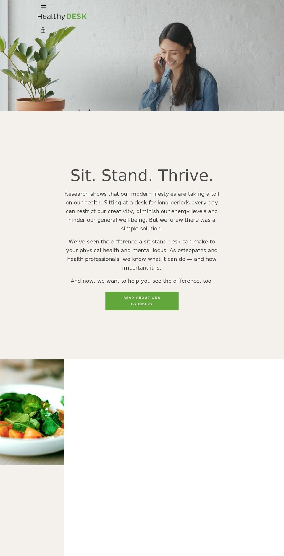 healthydesk.net shopify website screenshot