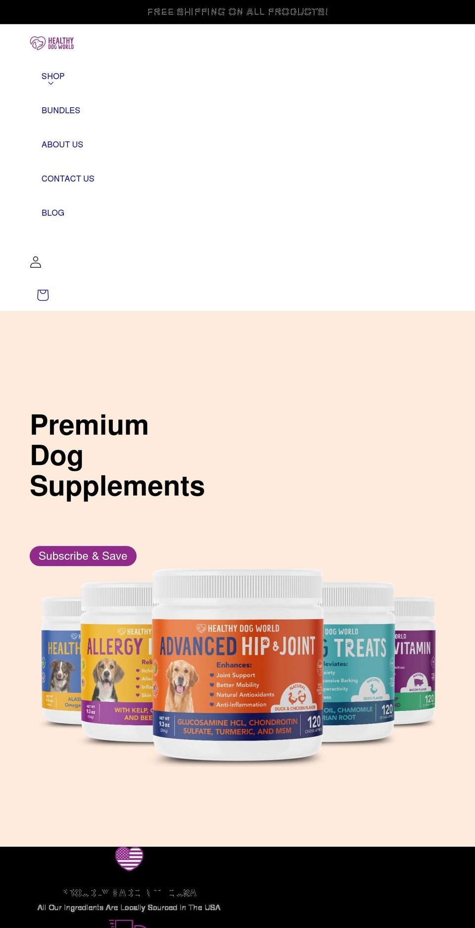 healthydogworld.com shopify website screenshot
