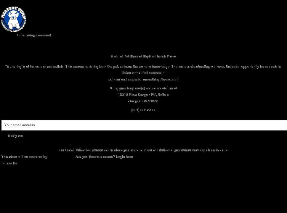 healthyfurs.com shopify website screenshot