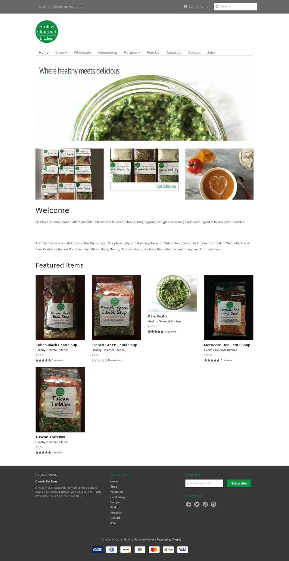 healthygourmet.kitchen shopify website screenshot