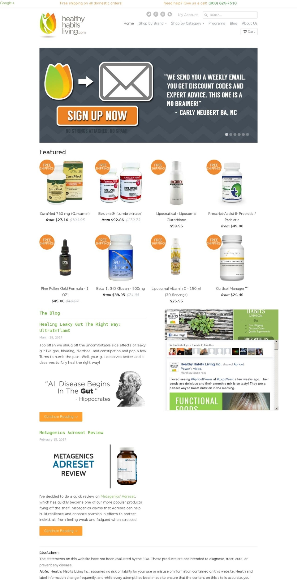 Wokiee Shopify theme site example healthyhabitsliving.myshopify.com